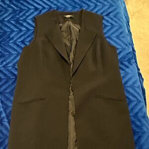 Black Longline Maxi Vest